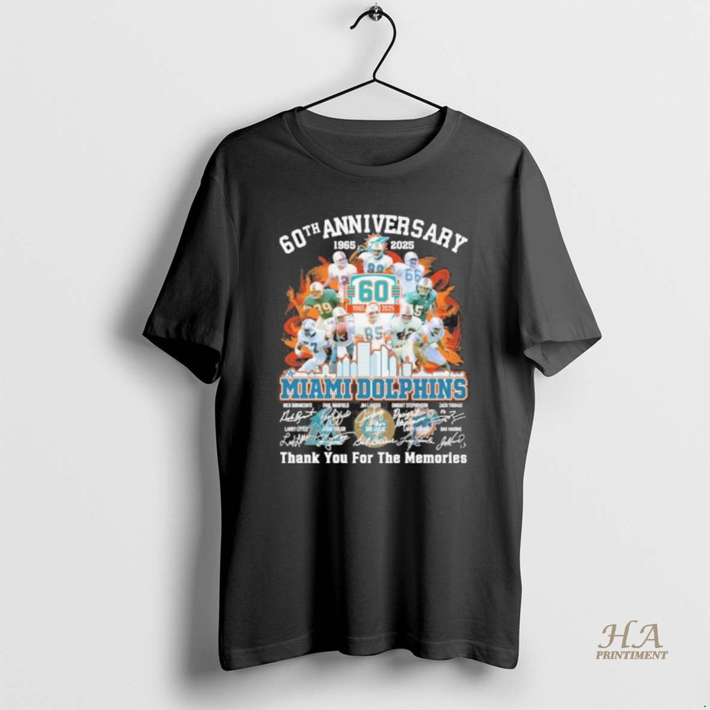 Official 60th Anniversary 1965 2025 Miami Dolphins Team Signatures