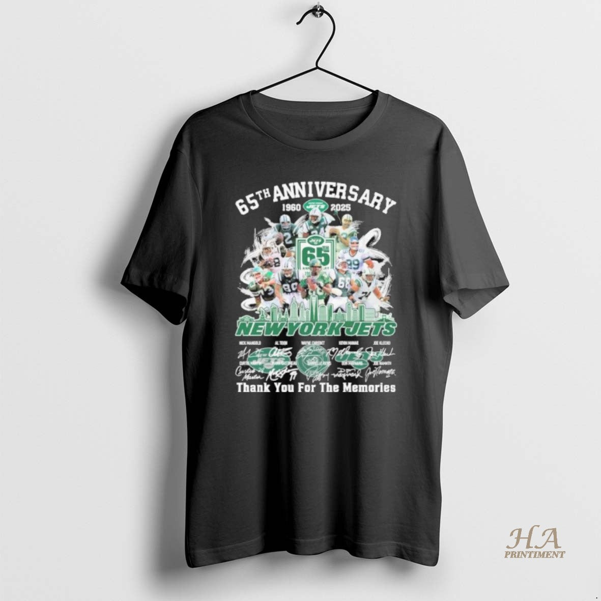 Official 65th Anniversary 1960 2025 New York Jets Team Signatures