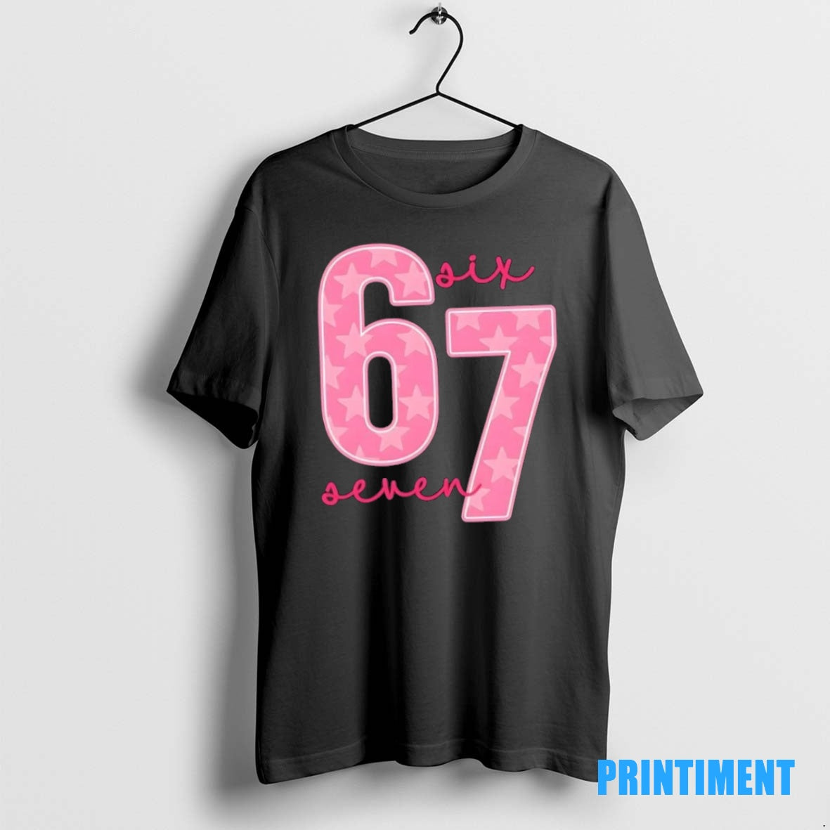 Official 67 Funny Meme 6 7 Pink Script Tee Sweater