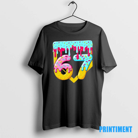 Official 67 Ice Cream Drip Meme Six Seven Gen Alpha Slang Tee Sweater