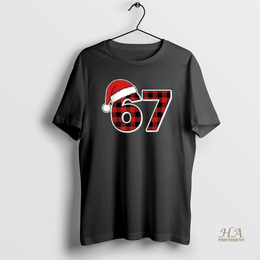 Official 67 Meme Funny Christmas Red Plaid Xmas Pajamas Slang