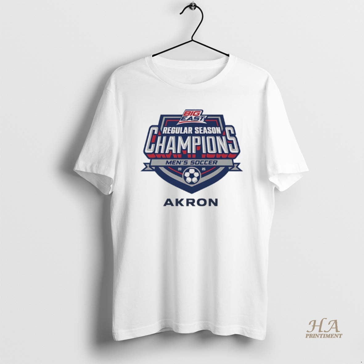 Official Akron Mens Soccer Big East 2025 Regular Season Champions Logo