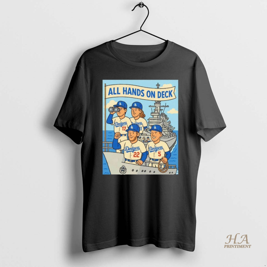 Official All Hands On Deck Los Angeles Dodgers 2025 World Series Blackshirt