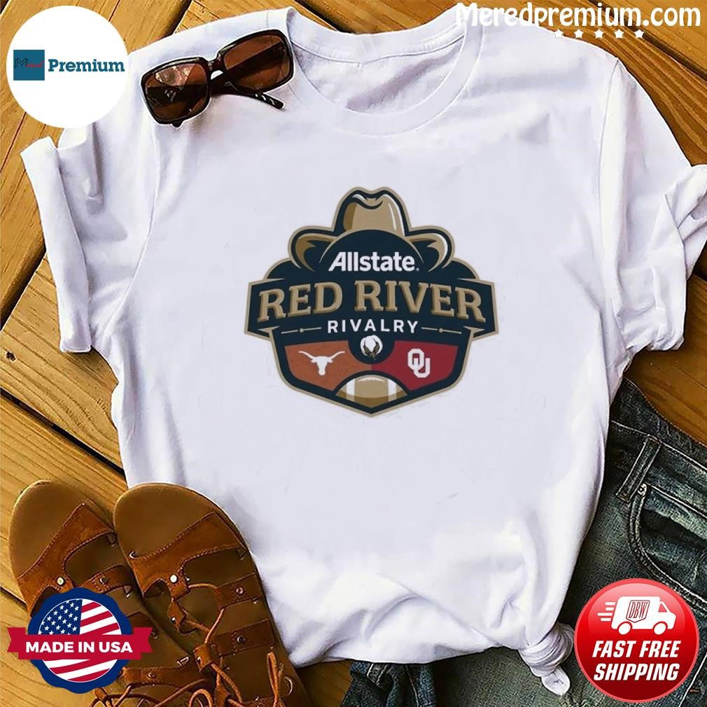 Allstate Red River Rivalry Texas Longhorns Vs Oklahoma Sooners Logo T-Shirt