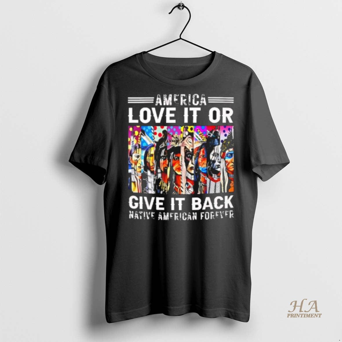 Official America Love It Or Give It Back Native American Forever Black Shirt