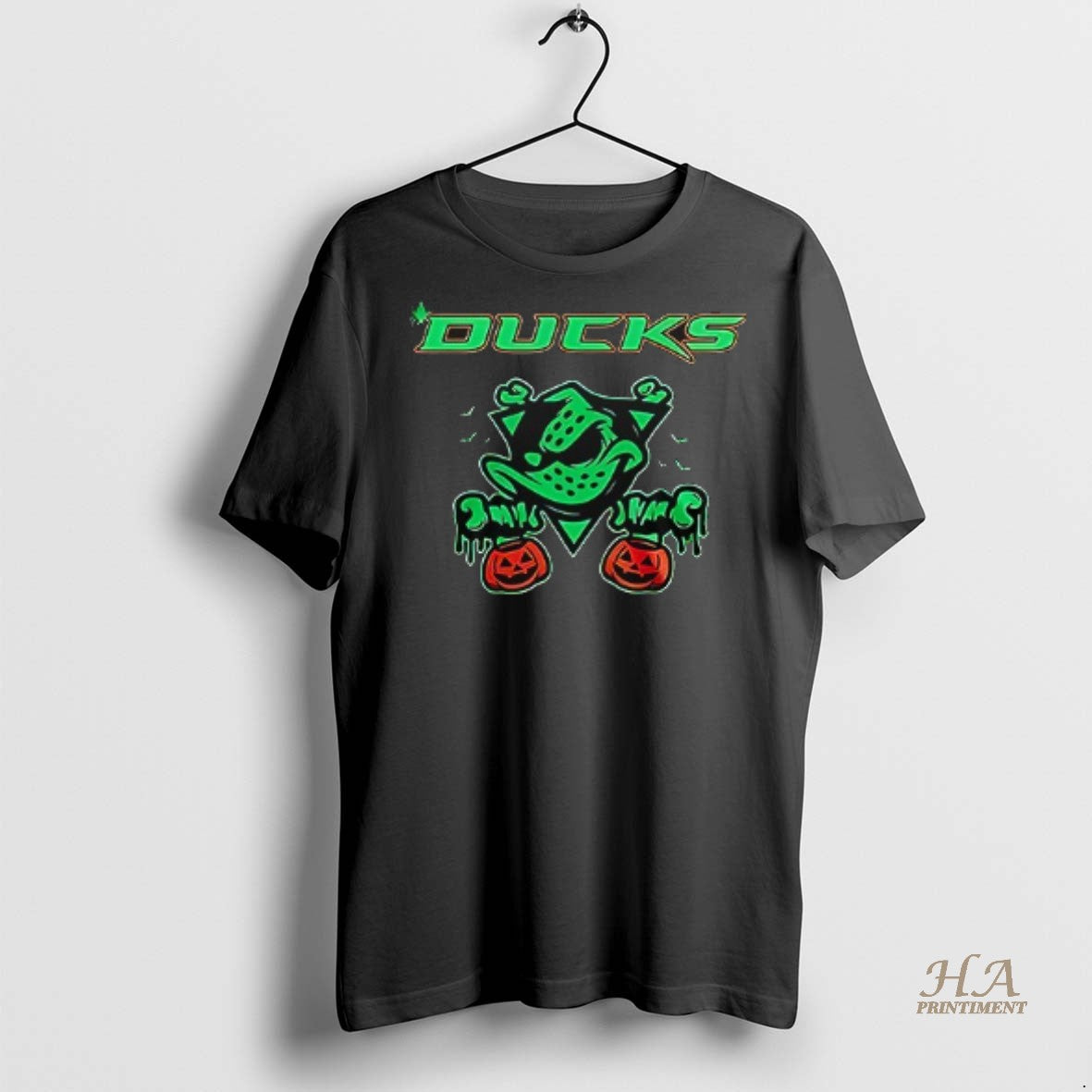Official Anaheim Ducks Trick Or Treat Glow In The Dark Halloween Mode Shirt