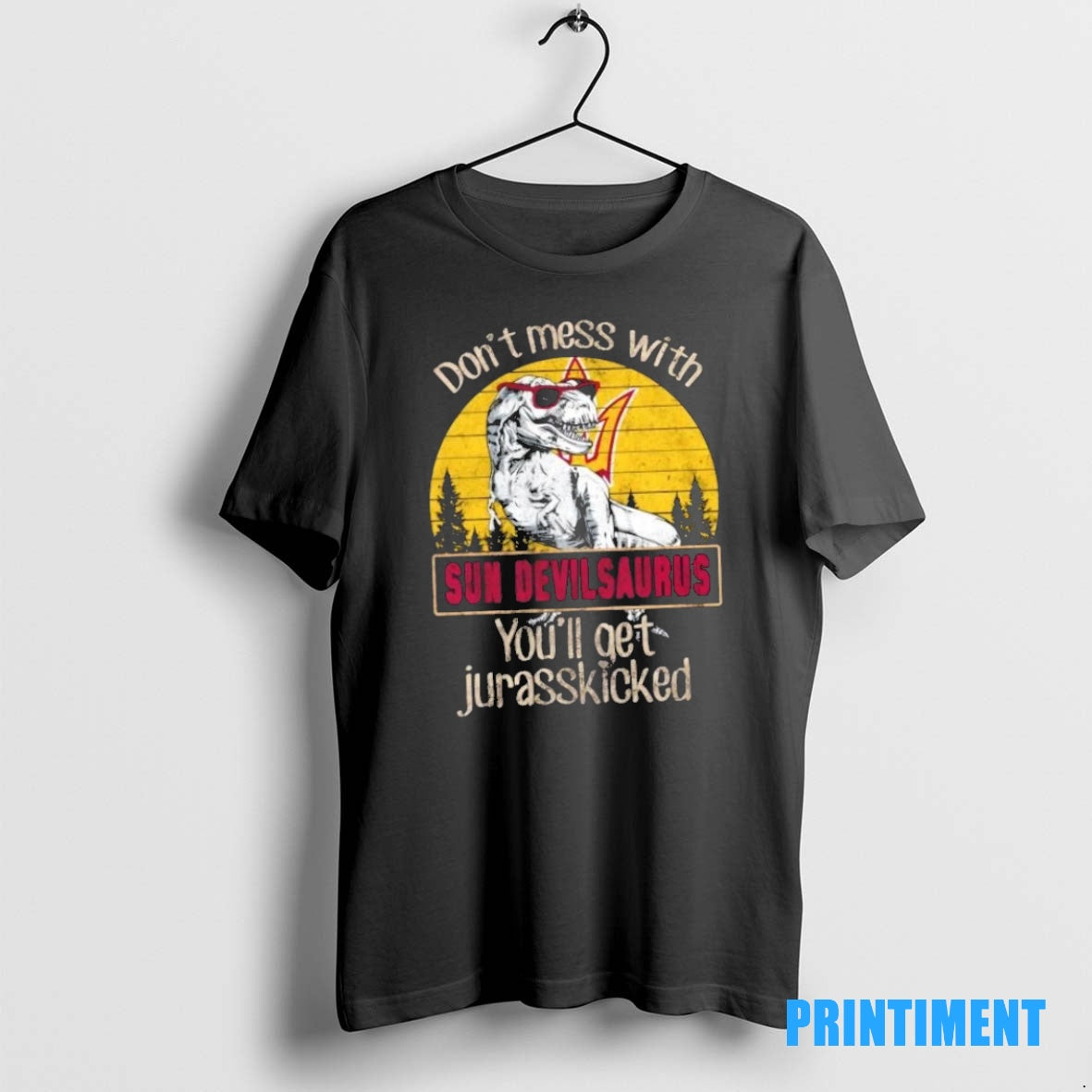 Official Arizona State Sun Devils Dont Mess With Sun Devilsaurus Youll Get Jurasskicked Tee Sweater