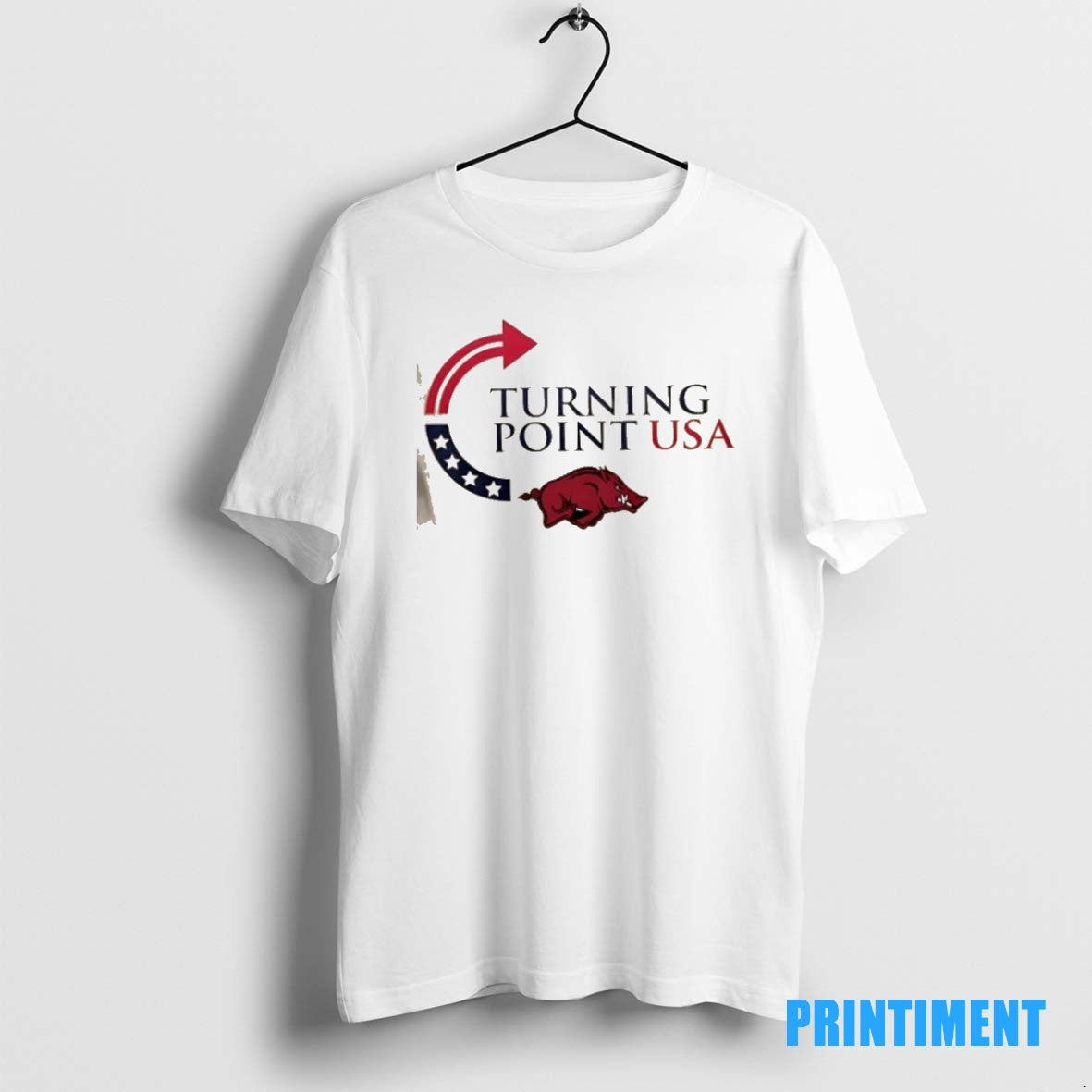 Official Arkansas Razorbacks X Freedom Turning Point Usa Charlie Kirk 2 Sided Tee Sweater