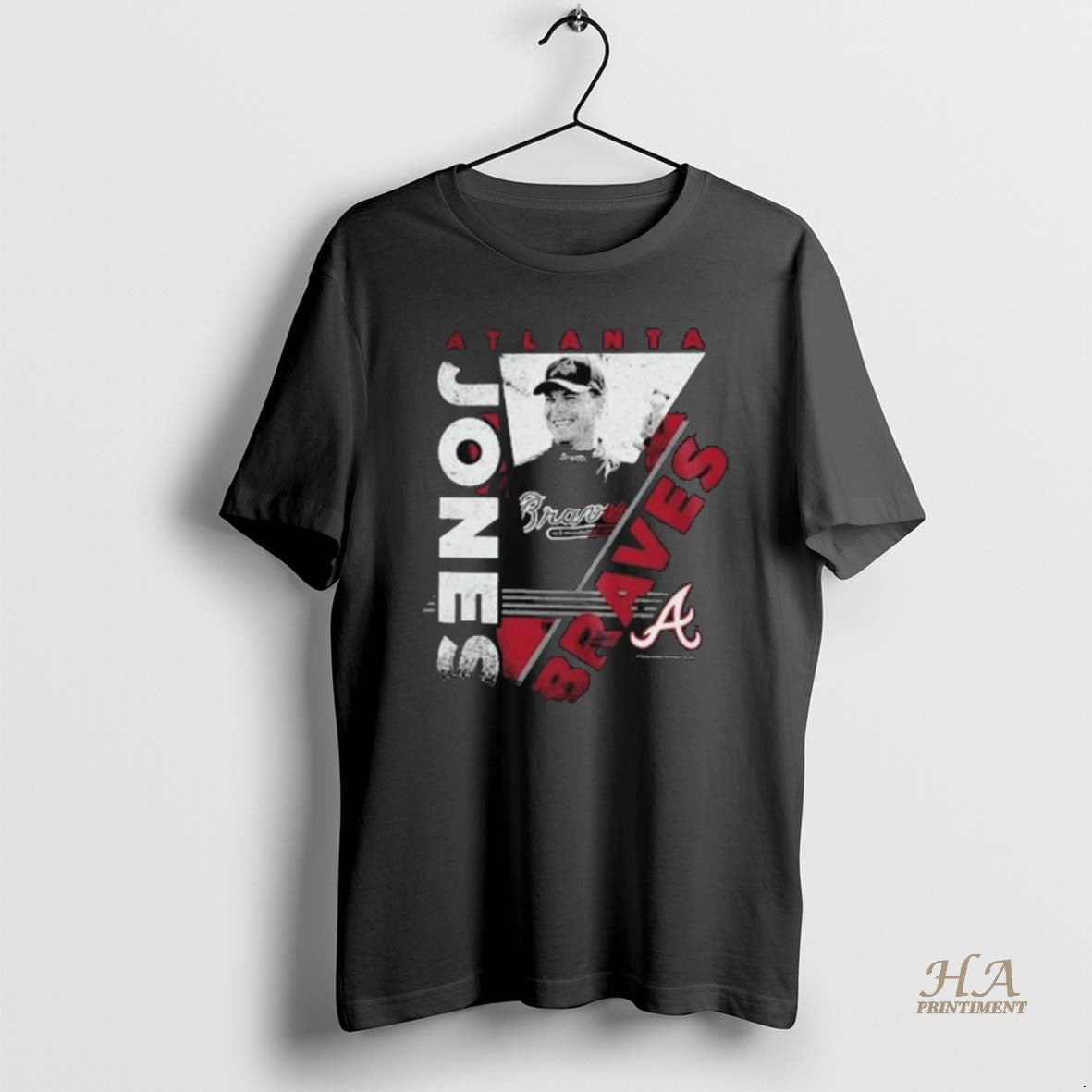 Official Atlanta Braves Chipper Jones Mitchell Ness In The Zone Player Graphic 2025 Long Sleve