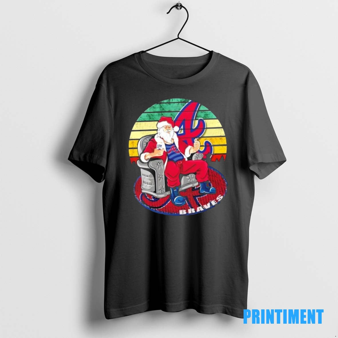 Official Atlanta Braves X Santa Claus Christmas Vintage Tee Sweater