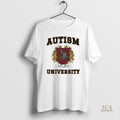 Official Autism University Shield Crest With A Toy Train Graphic