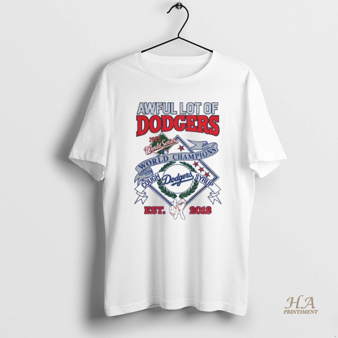 Official Awful Lot Of Dodgers Cough Syrup Los Angeles Dodgers Est 2018 World Series Champions