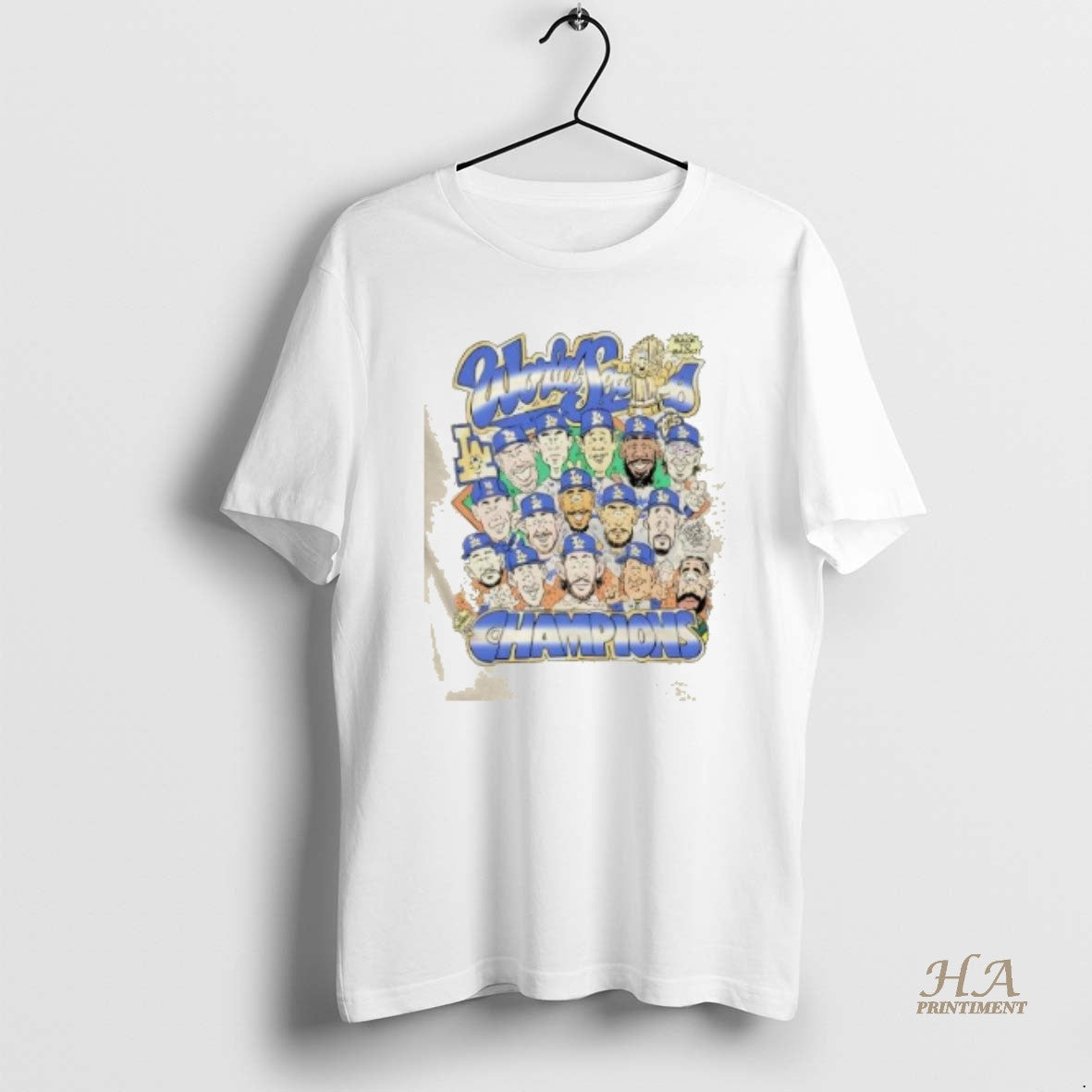 Official Back To Back 2025 World Series Champions Los Angeles Dodgers All Players Caricature