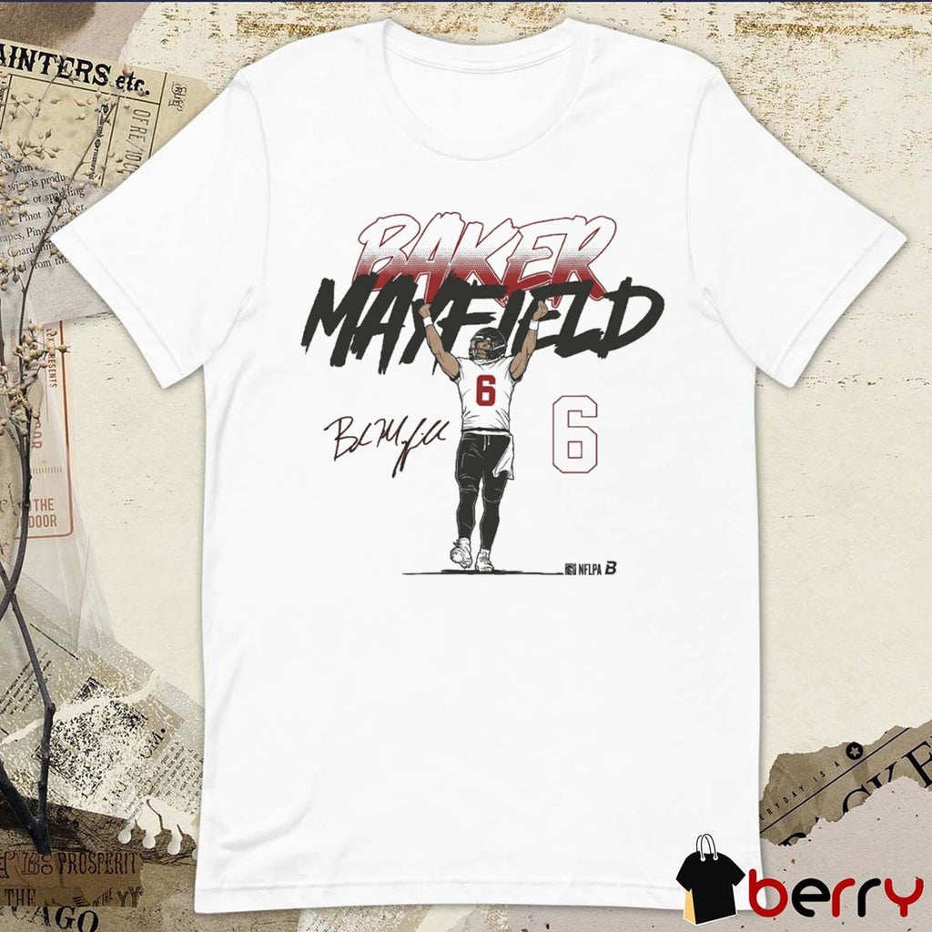 Baker Mayfield Name and Number Pose Tampa Bay Buccaneers Signature t-shirt