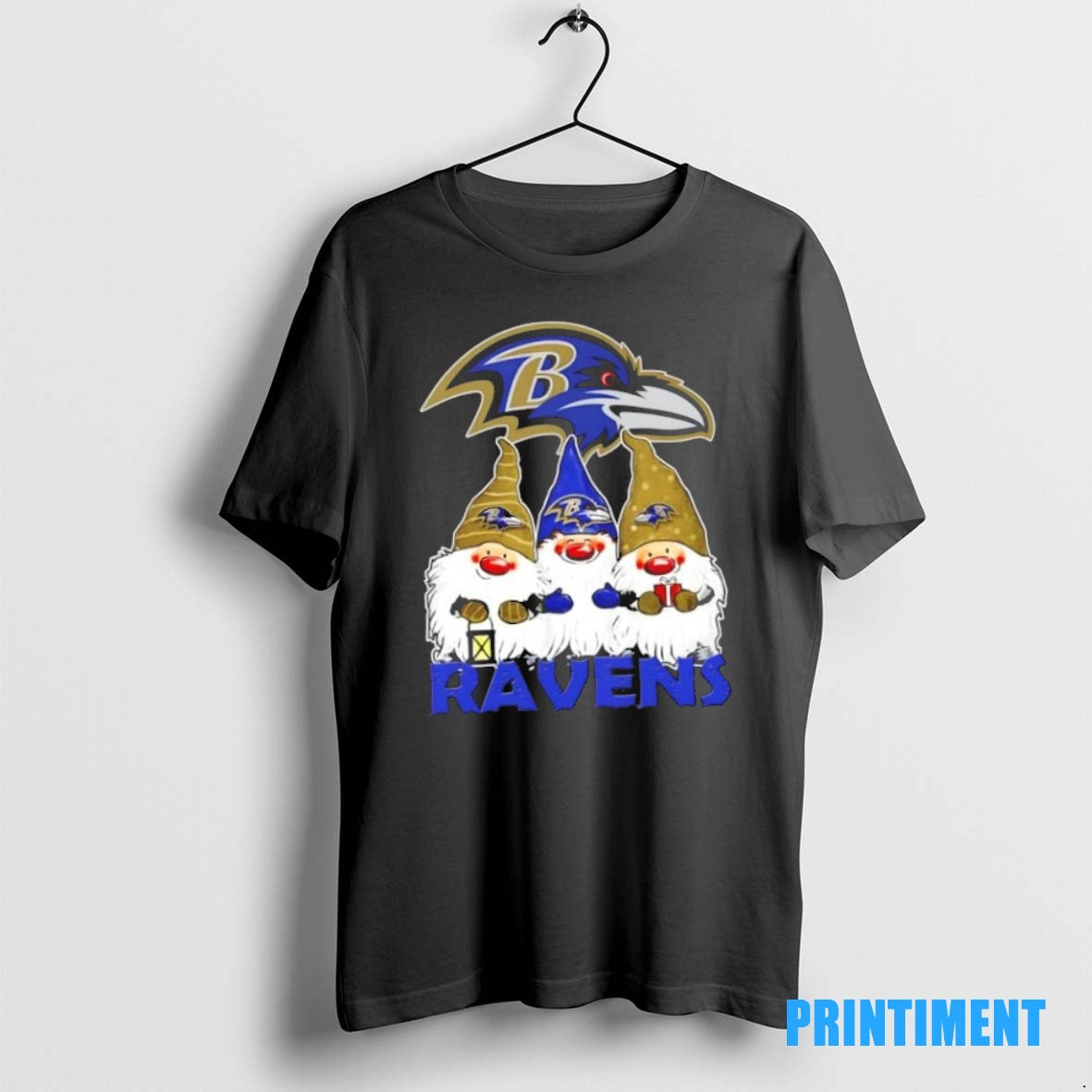 Official Baltimore Ravens X Gnomes Xmas Christmas Tee Sweater