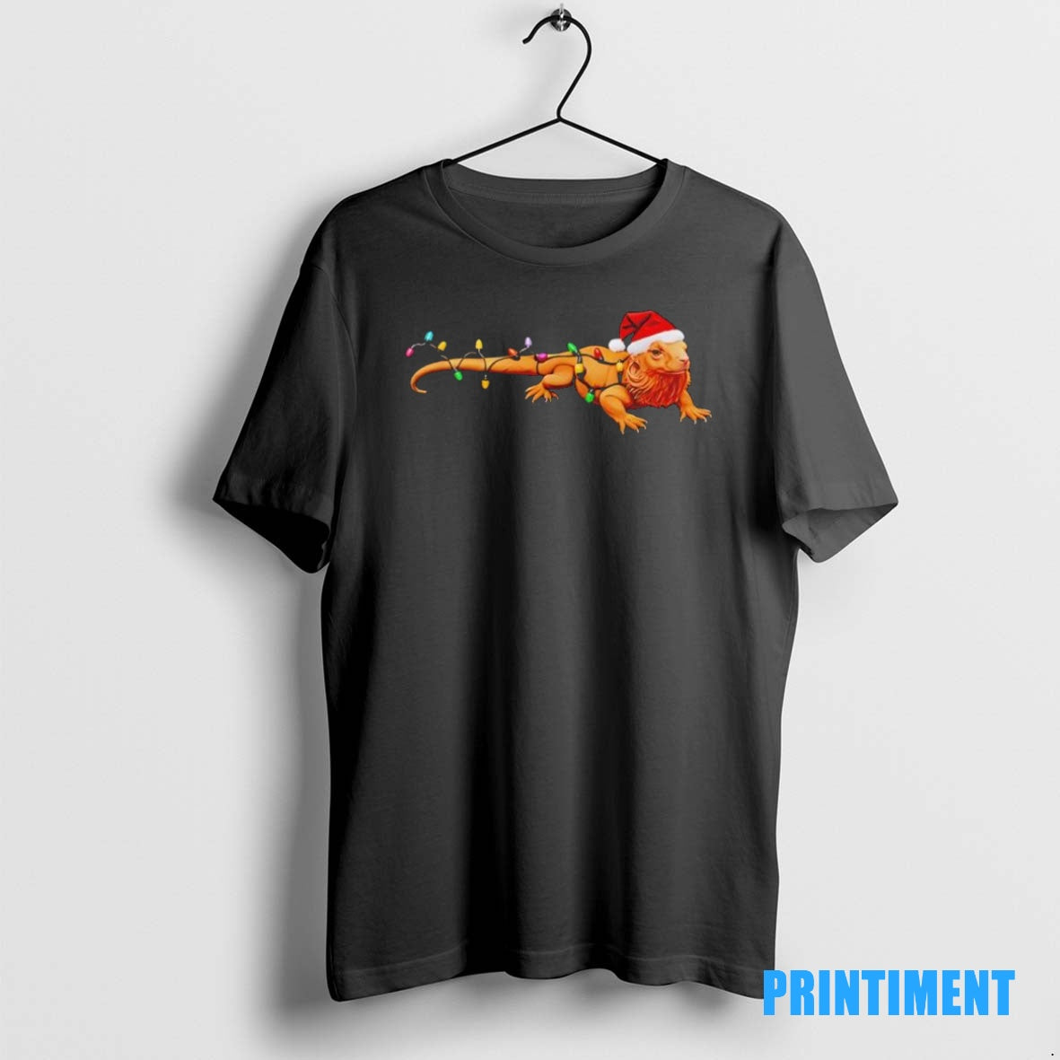 Official Bearded Dragon Christmas Lights Holiday Pet Xmas Black Tee Sweater