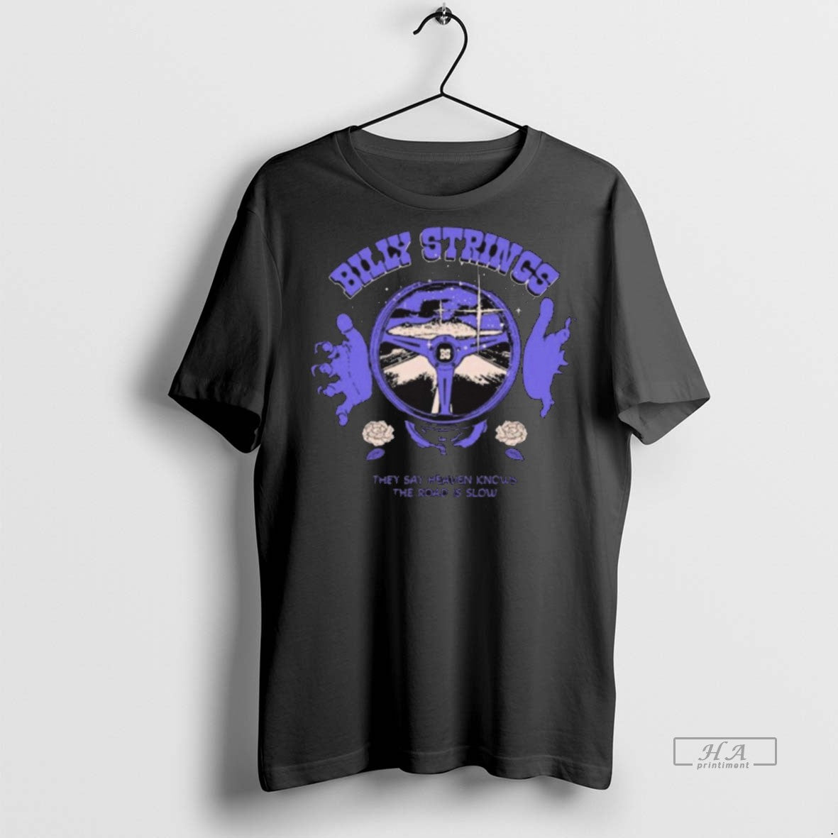 Official Billy Strings Steering Wheel They Say Heaven Knows The Road Is Slow Shirt