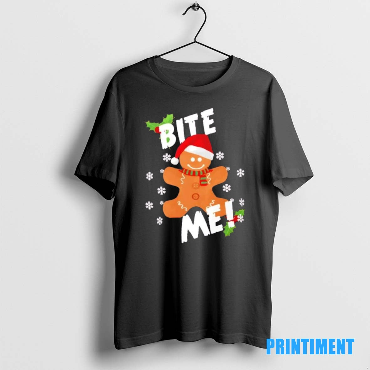 Official Bite Me Gingerbread Christmas Cookie Tee Sweater