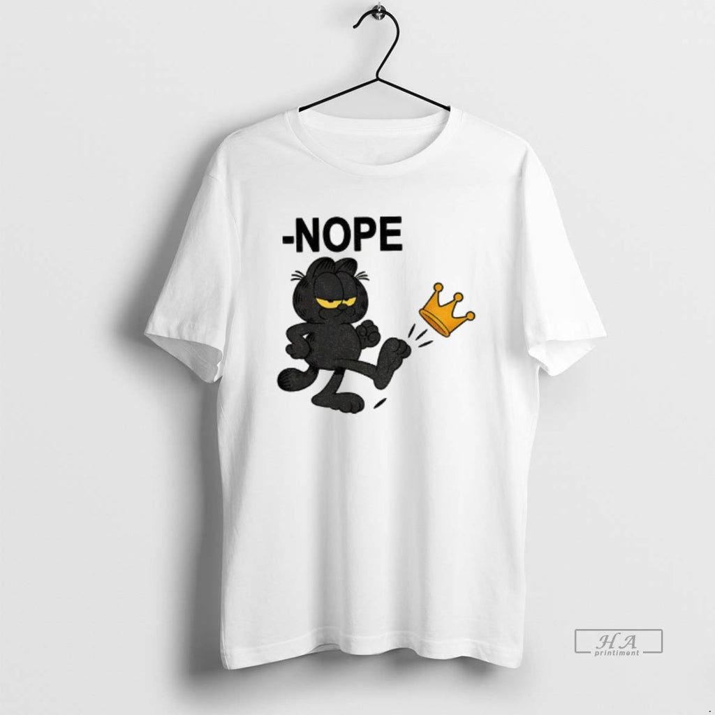Official Black Cat Kicking Crown No Kings In America Political