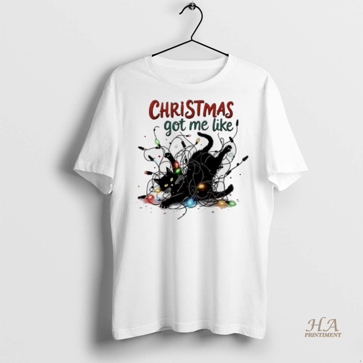Official Black Cat Christmas Got Me Like Shirt
