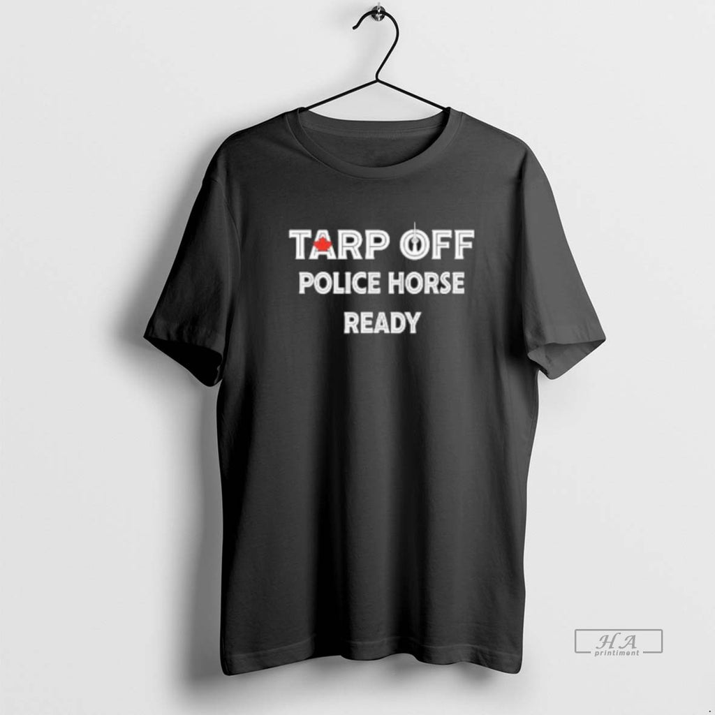 Official Blue Jays Tarp Off Police Horse Ready