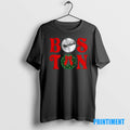 Official Boston Stacked Christmas Wreath Santa Claus Sleigh Flying Over The Moon Tee Sweater