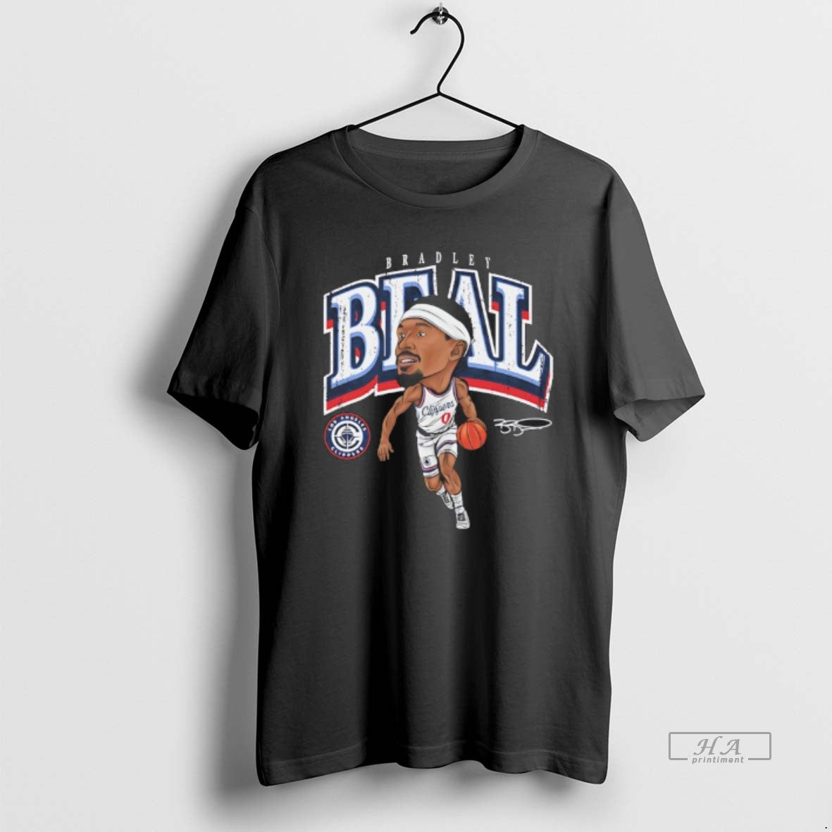 Official Bradley Beal Los Angeles Clippers Signature Cartoon