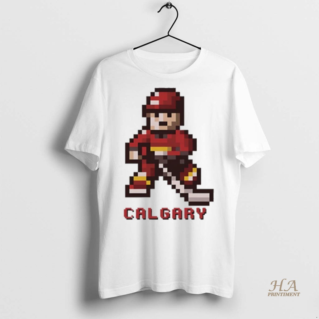 Official Calgary Flames Hockey 8 Bit Retro Baller Shirt