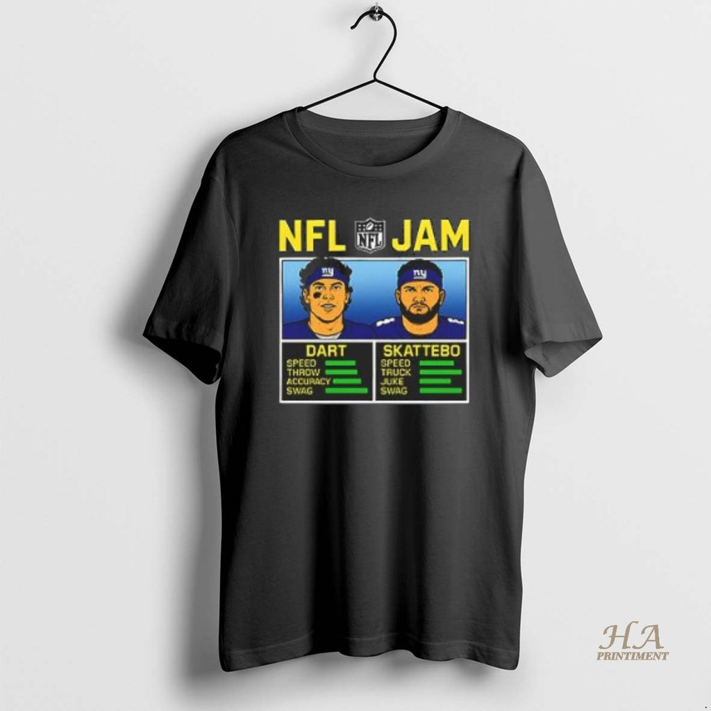 Official Cam Skattebo Jaxson Dart Nba Jam Style New York Giants