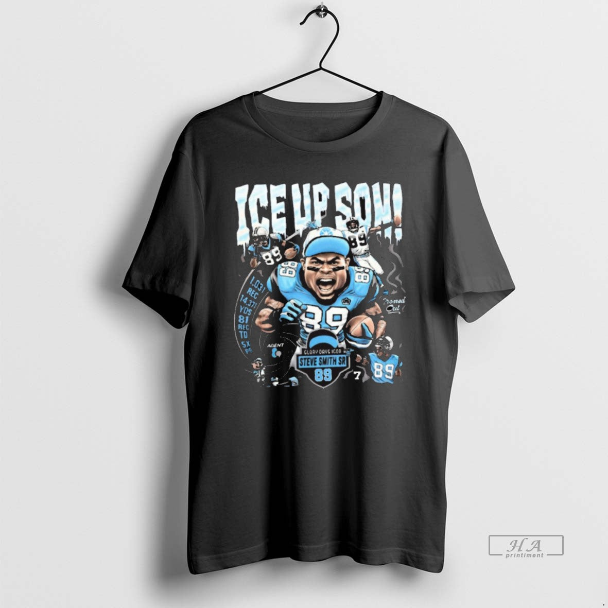 Official Carolina Panthers Glory Days Icon Steve Smith Sr Ice Up Son Caricature 2025