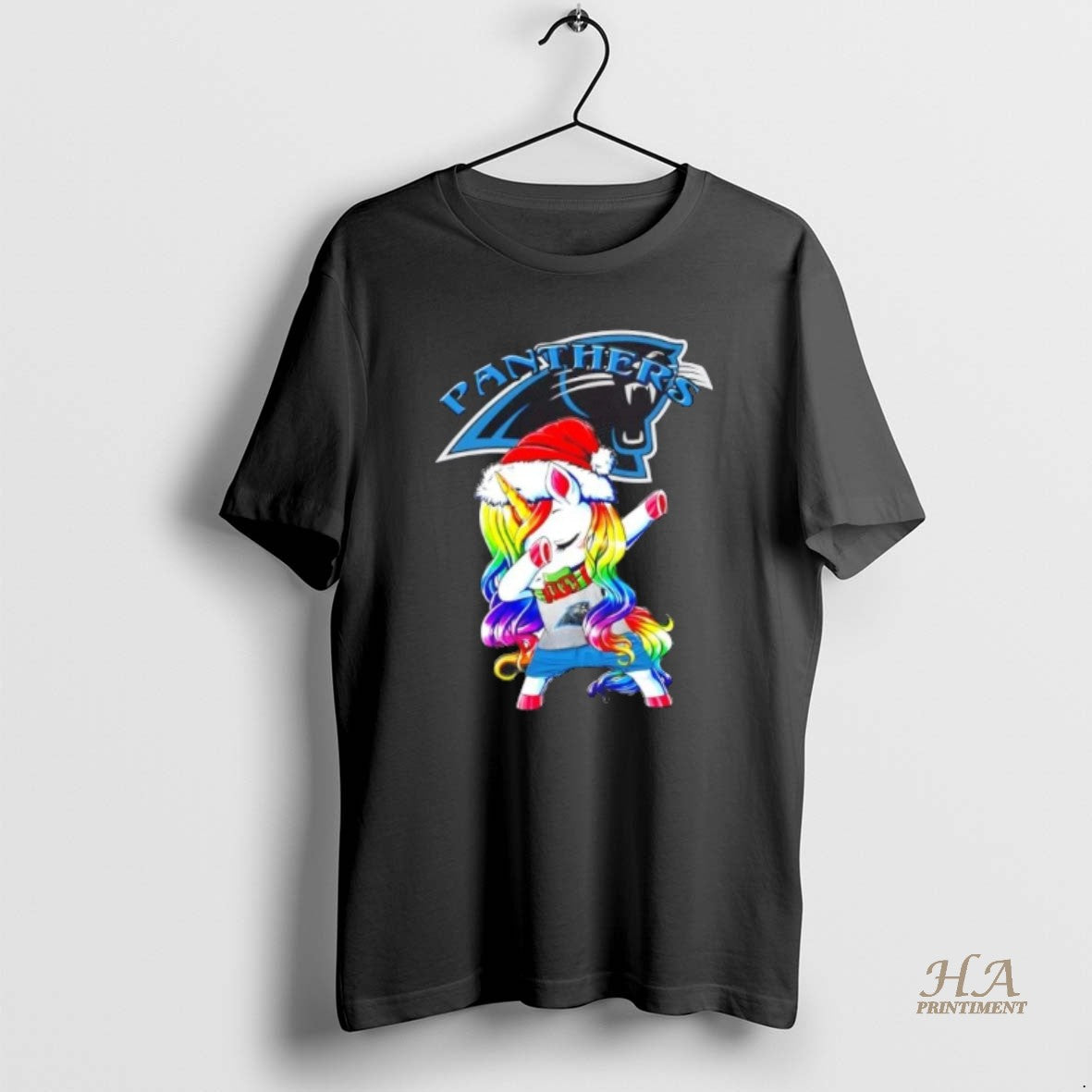 Official Carolina Panthers X Unicorn Santa Hat Dabbing Merry Christmas
