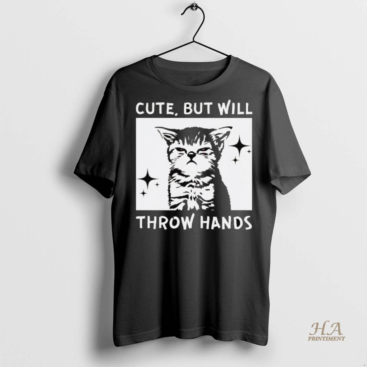 Official Cat Cute But Will Throw Hands Shirt