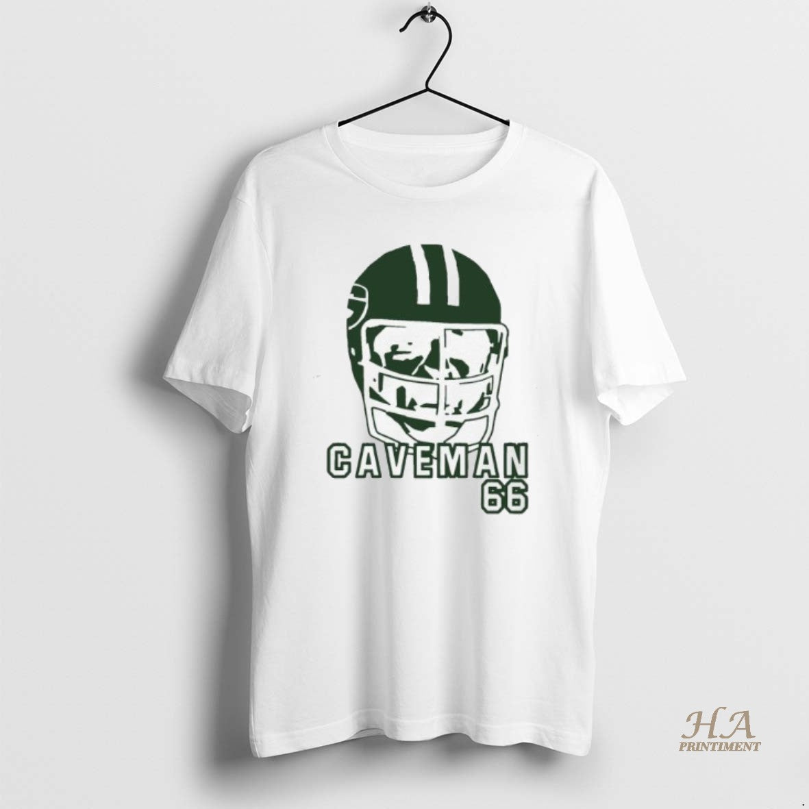 Official Caveman 66 Outline Helmet Green Bay Packers