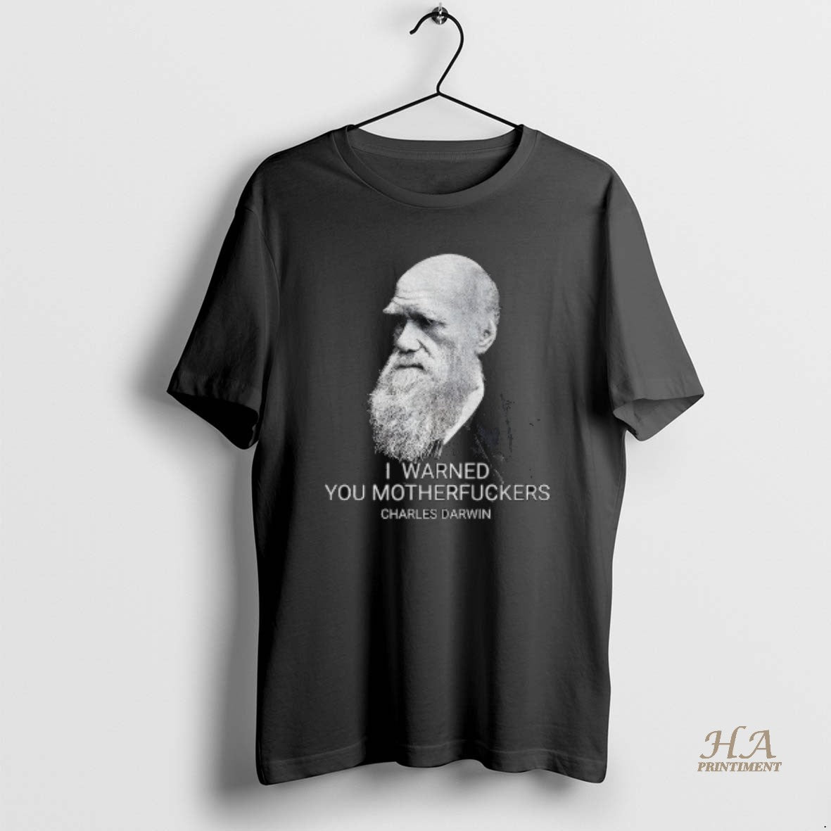 Official Charles Darwin Big Face I Warned You Motherfuckers Vintage
