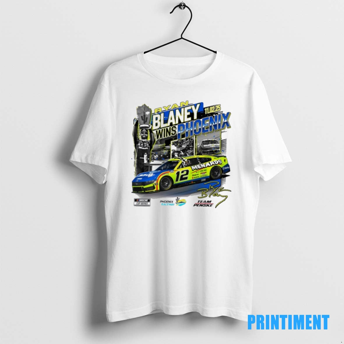 Official Checkered Flag Sports Ryan Blaney 2025 Nascar Cup Series Championship Race Winner Tee Sweater