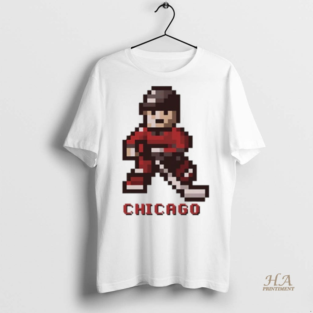 Official Chicago Blackhawks Hockey 8 Bit Retro Baller Shirt