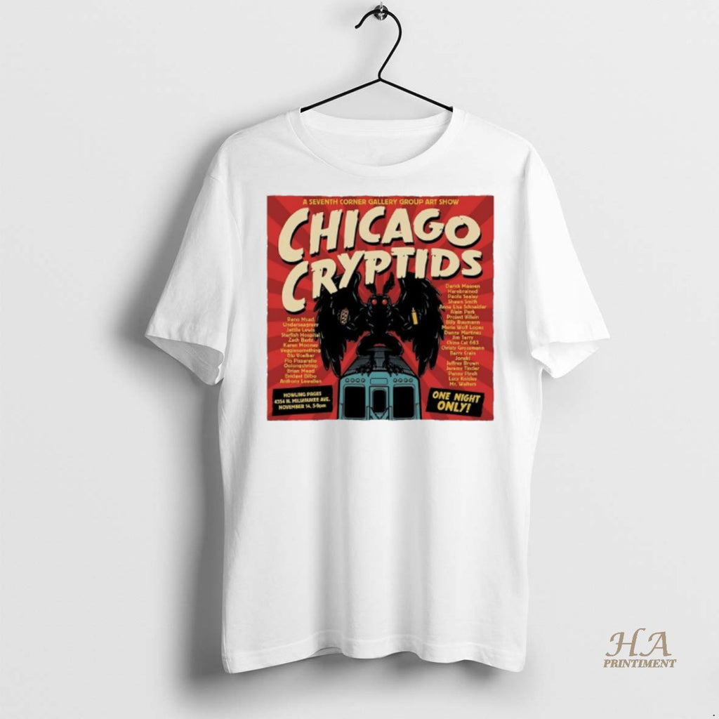Official Chicago Cryptids A Seventh Corner Gallery Group Art Show Shirt