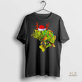 Official Christmas Fishing Santa Bass Holiday Lights Funny Black Shirt