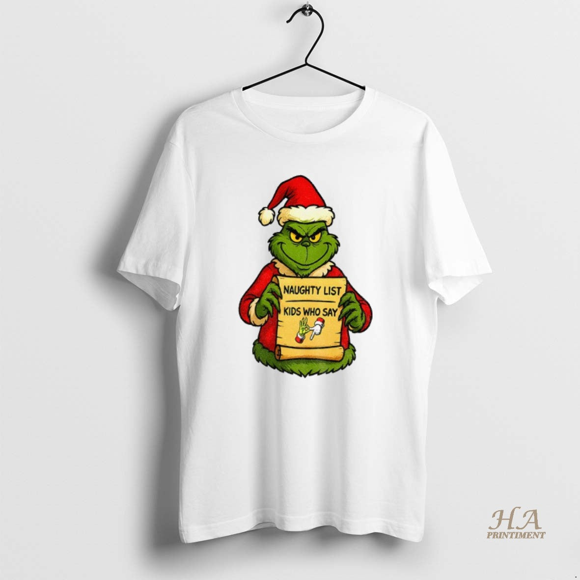 Official Christmas Grinch Santa Naughty List Kids Who Say 6 7 Six Seven Funny