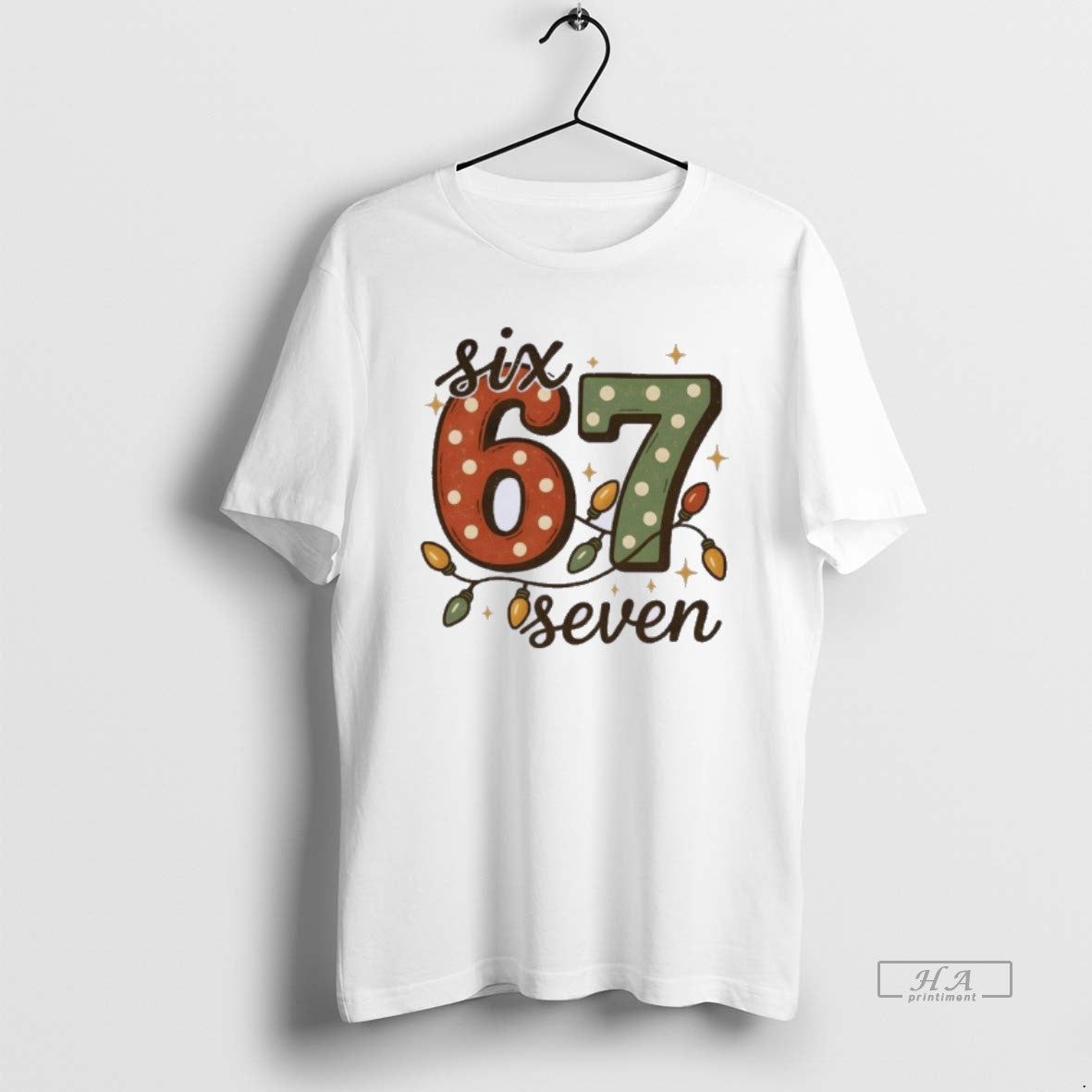 Official Christmas Lights Six Seven Funny 67 Meme Festive Vintage