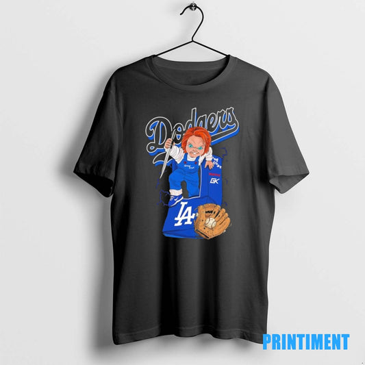 Official Chucky Dodgers Baseball Good Guys Black Tee Sweater