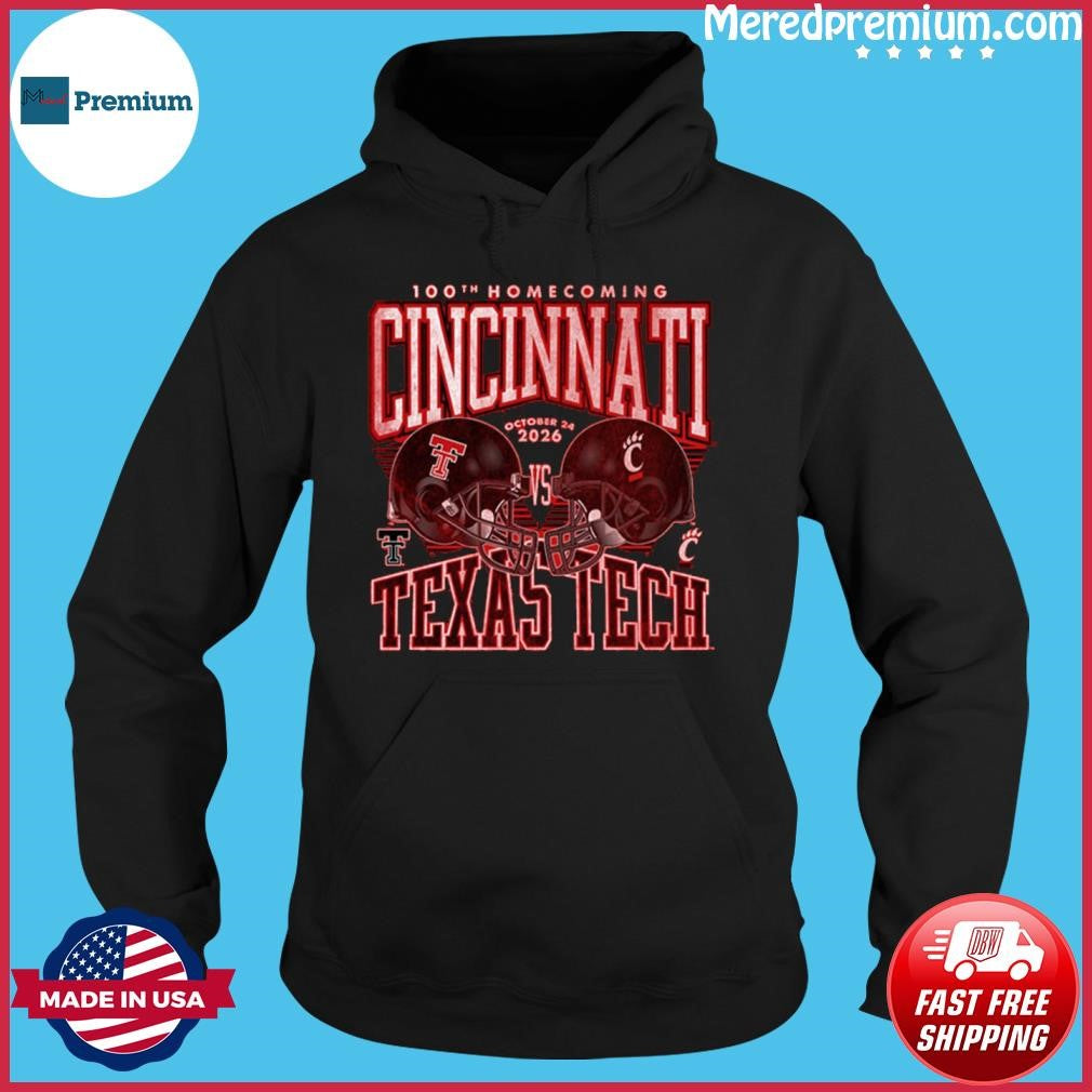 Cincinnati Bearcats vs Texas Tech Red Raiders 2026 100th Homecoming Football Shirt