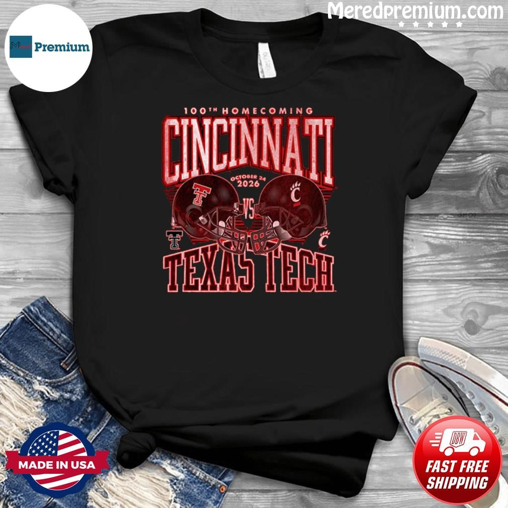 Cincinnati Bearcats vs Texas Tech Red Raiders 2026 100th Homecoming Football Shirt