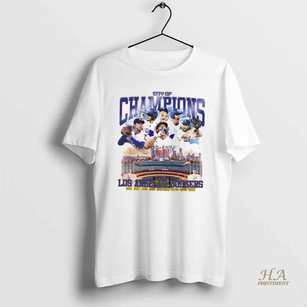 Official City Of Champions Los Angeles Dodgers 9x World Series