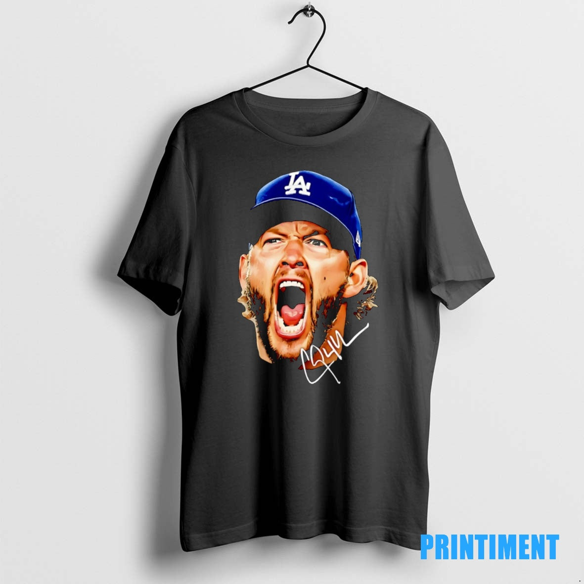 Official Clayton Kershaw Big Head Scream Los Angeles Dodgers 2025 World Champs Tee Sweater