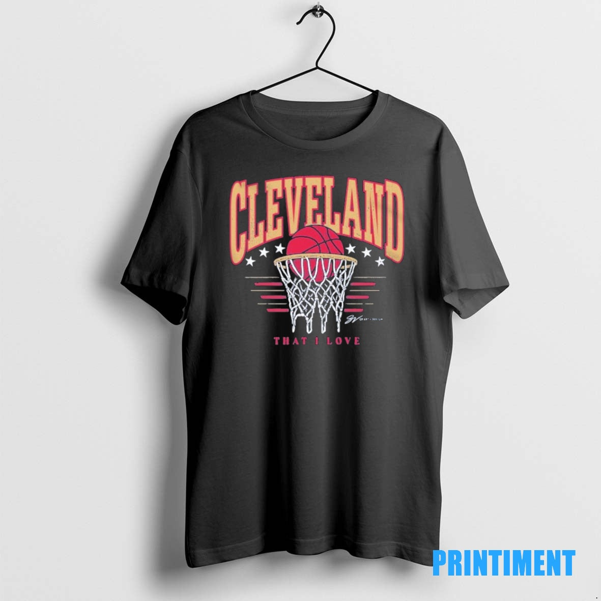 Official Cleveland Cavaliers That I Love Net Skyline Tee Sweater