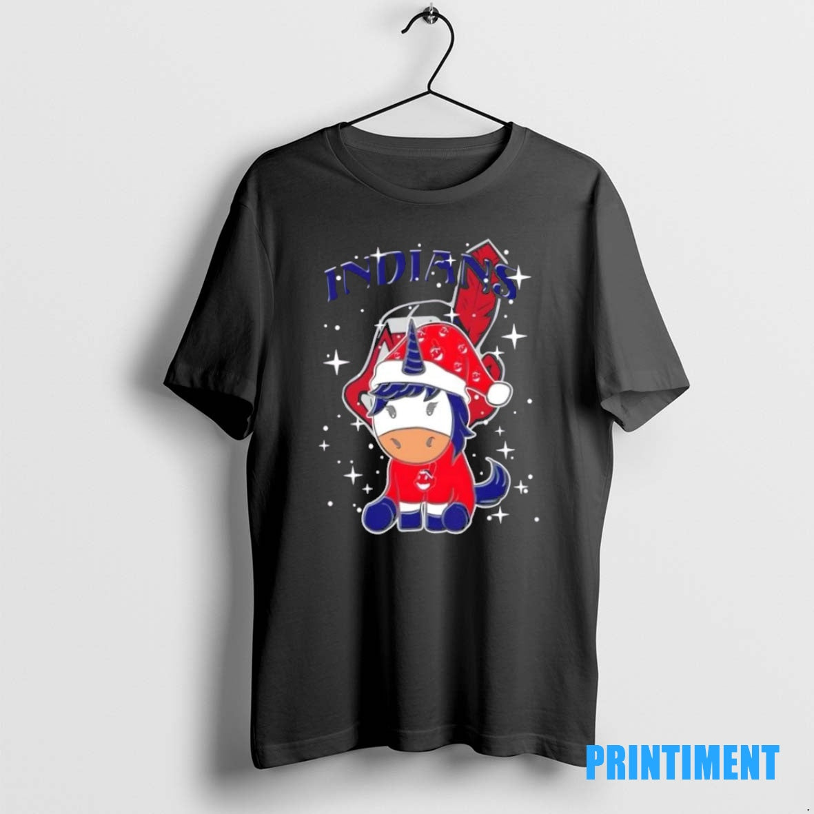 Official Cleveland Indians Baseball X Unicorn Merry Christmas Tee Sweater