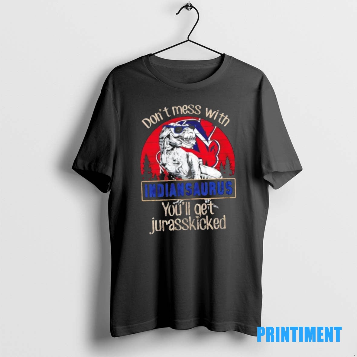 Official Cleveland Indians Dont Mess With Indiansaurus Youll Get Jurasskicked Tee Sweater