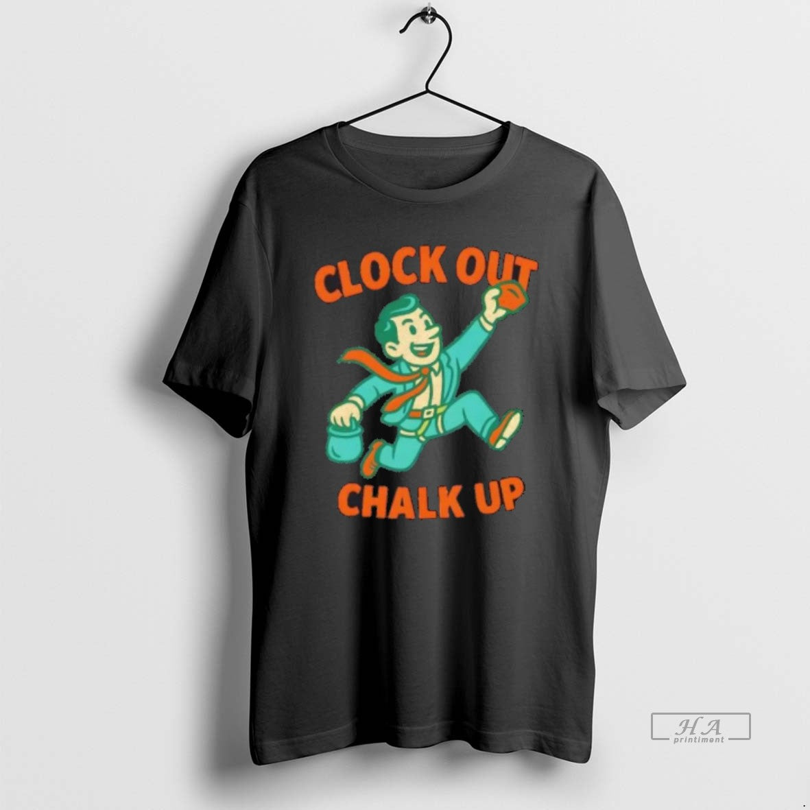 Official Clock Out Chalk Up Cartoon