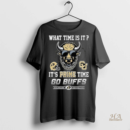 Official Colorado Buffaloes What Time Is It Its Prime Time Go Buffs Mascot Shirt